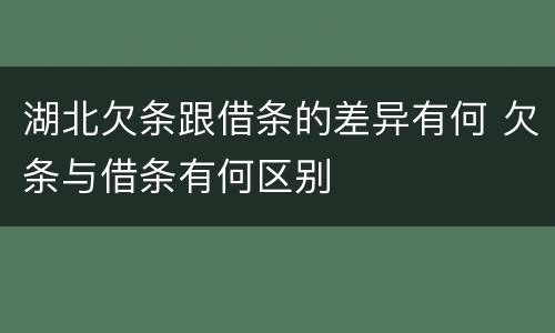 湖北欠条跟借条的差异有何 欠条与借条有何区别
