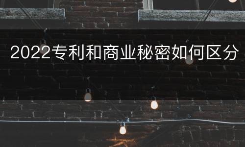 2022专利和商业秘密如何区分