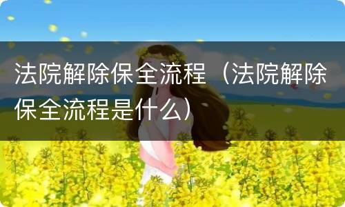 法院解除保全流程（法院解除保全流程是什么）