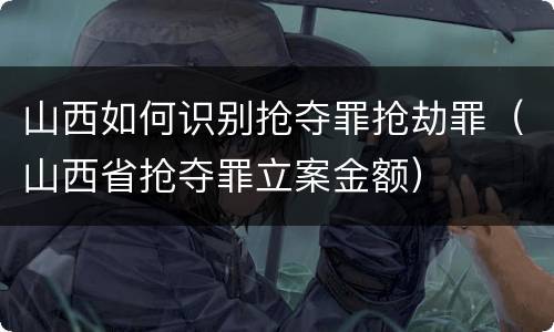 山西如何识别抢夺罪抢劫罪（山西省抢夺罪立案金额）