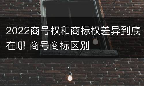 2022商号权和商标权差异到底在哪 商号商标区别