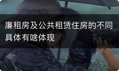 廉租房及公共租赁住房的不同具体有啥体现