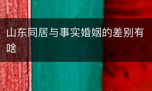 山东同居与事实婚姻的差别有啥