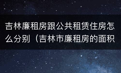 吉林廉租房跟公共租赁住房怎么分别（吉林市廉租房的面积一般多大）