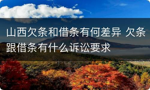 山西欠条和借条有何差异 欠条跟借条有什么诉讼要求