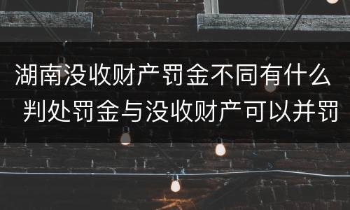 湖南没收财产罚金不同有什么 判处罚金与没收财产可以并罚吗