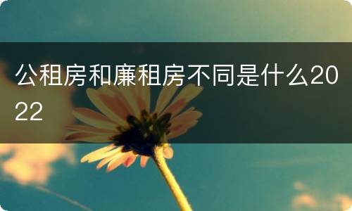 公租房和廉租房不同是什么2022