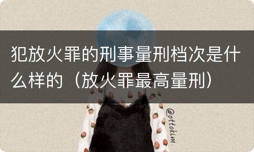 犯放火罪的刑事量刑档次是什么样的（放火罪最高量刑）