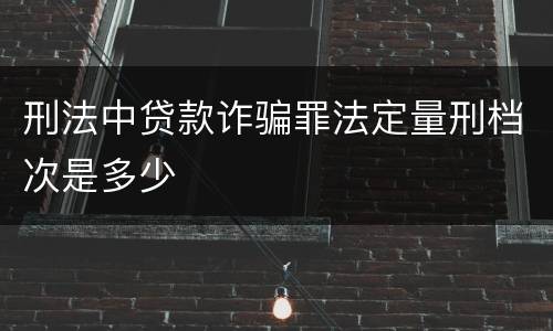 刑法中贷款诈骗罪法定量刑档次是多少