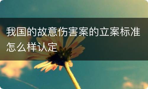 我国的故意伤害案的立案标准怎么样认定