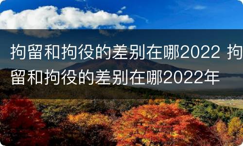 拘留和拘役的差别在哪2022 拘留和拘役的差别在哪2022年