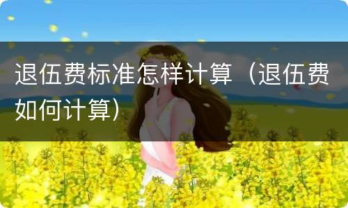 退伍费标准怎样计算（退伍费如何计算）