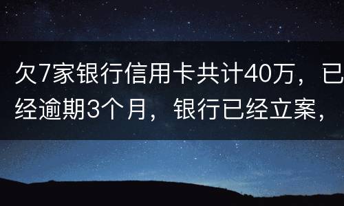 欠7家银行信用卡共计40万，已经逾期3个月，银行已经立案，请问我被判刑几年