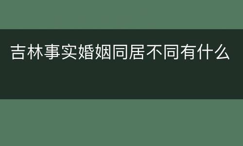 吉林事实婚姻同居不同有什么