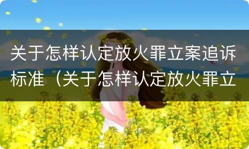 关于怎样认定放火罪立案追诉标准（关于怎样认定放火罪立案追诉标准的规定）