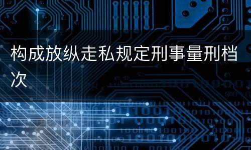 构成放纵走私规定刑事量刑档次