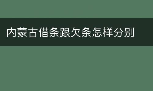 内蒙古借条跟欠条怎样分别