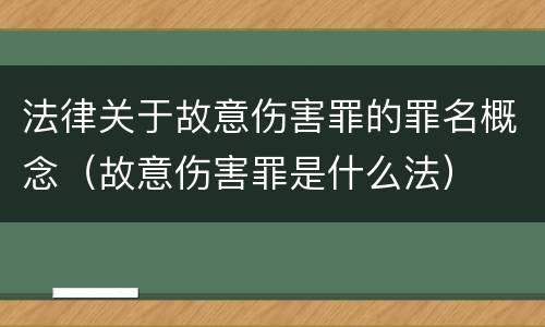 法律关于故意伤害罪的罪名概念（故意伤害罪是什么法）