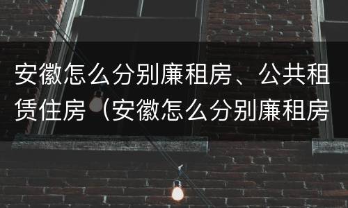 安徽怎么分别廉租房、公共租赁住房（安徽怎么分别廉租房,公共租赁住房和住宅）