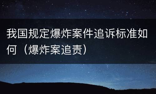 我国规定爆炸案件追诉标准如何（爆炸案追责）
