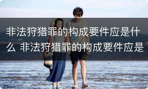 非法狩猎罪的构成要件应是什么 非法狩猎罪的构成要件应是什么标准