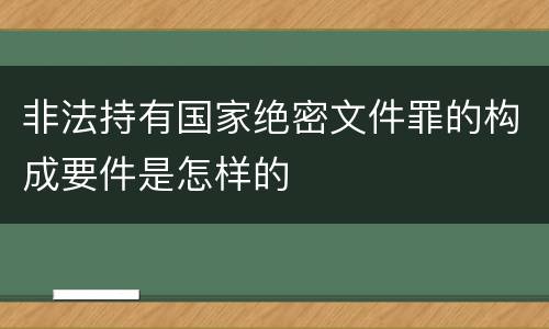 非法持有国家绝密文件罪的构成要件是怎样的