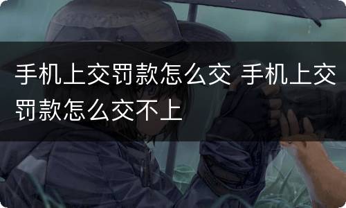 手机上交罚款怎么交 手机上交罚款怎么交不上