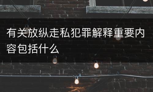 有关放纵走私犯罪解释重要内容包括什么