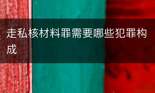 走私核材料罪需要哪些犯罪构成