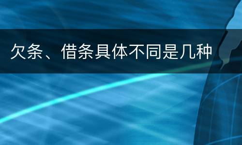 欠条、借条具体不同是几种