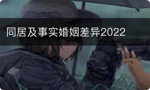 同居及事实婚姻差异2022