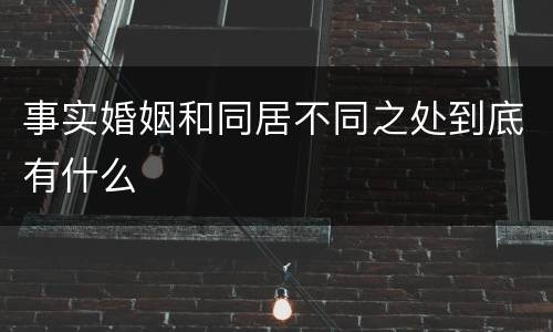 事实婚姻和同居不同之处到底有什么