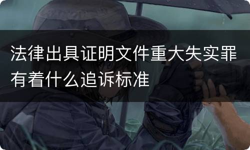 法律出具证明文件重大失实罪有着什么追诉标准