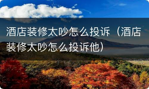 酒店装修太吵怎么投诉（酒店装修太吵怎么投诉他）