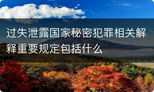 过失泄露国家秘密犯罪相关解释重要规定包括什么