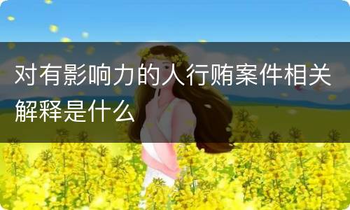 对有影响力的人行贿案件相关解释是什么