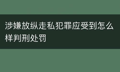 涉嫌放纵走私犯罪应受到怎么样判刑处罚