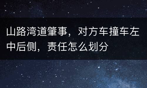 山路湾道肇事，对方车撞车左中后侧，责任怎么划分