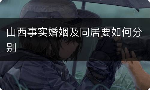山西事实婚姻及同居要如何分别
