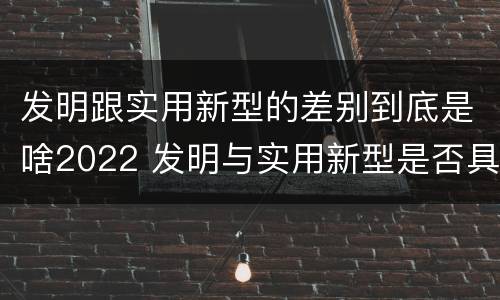 发明跟实用新型的差别到底是啥2022 发明与实用新型是否具有实用性