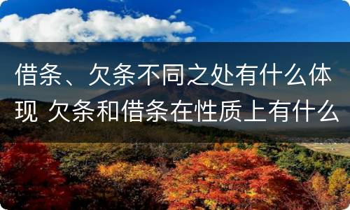 借条、欠条不同之处有什么体现 欠条和借条在性质上有什么不同