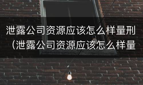 泄露公司资源应该怎么样量刑（泄露公司资源应该怎么样量刑标准）