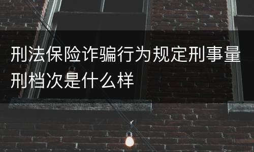 刑法保险诈骗行为规定刑事量刑档次是什么样