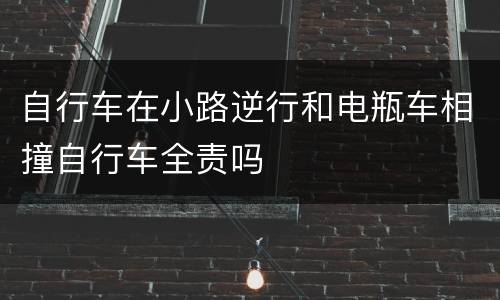自行车在小路逆行和电瓶车相撞自行车全责吗