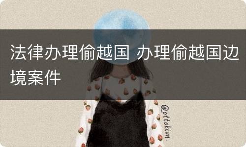 法律办理偷越国 办理偷越国边境案件