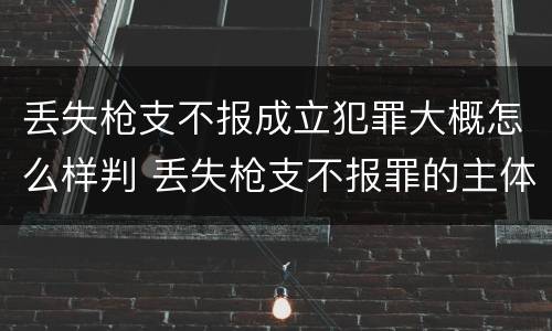 丢失枪支不报成立犯罪大概怎么样判 丢失枪支不报罪的主体是什么