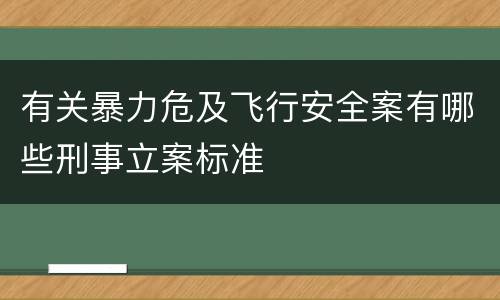 有关暴力危及飞行安全案有哪些刑事立案标准