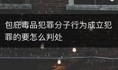 包庇毒品犯罪分子行为成立犯罪的要怎么判处