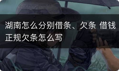湖南怎么分别借条、欠条 借钱正规欠条怎么写
