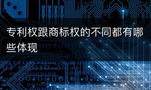 专利权跟商标权的不同都有哪些体现